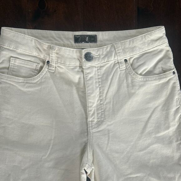 Kut From The Kloth Kelsey Fab Ab Ankle Flare Corduroy Pant Ivory Size 4 - Picture 7 of 13